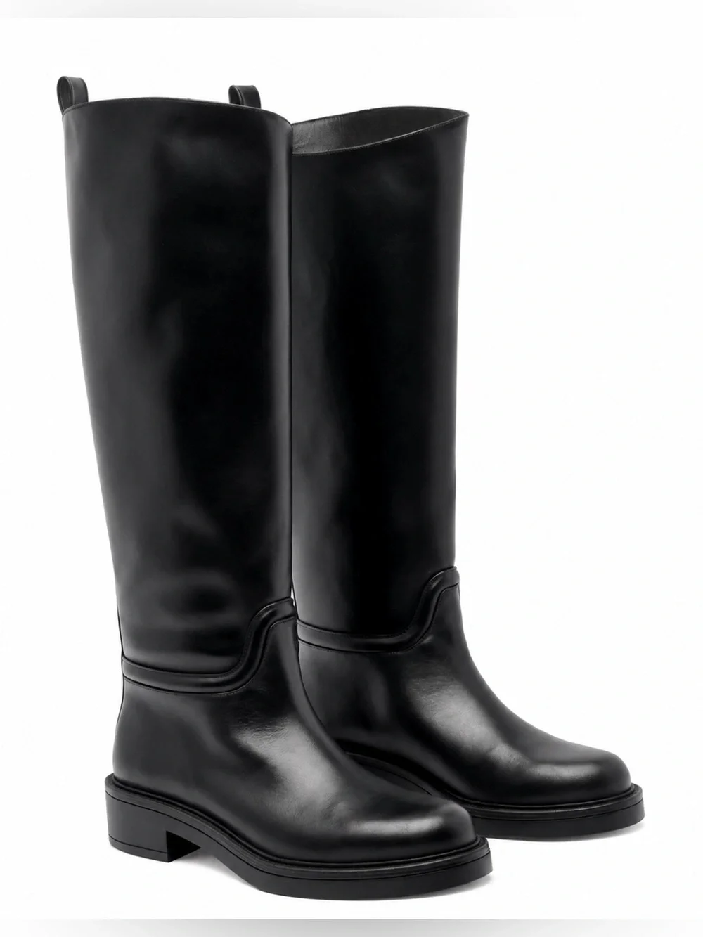 Stuart Weitzman Black Over-the-Knee Leather Riding Boots
